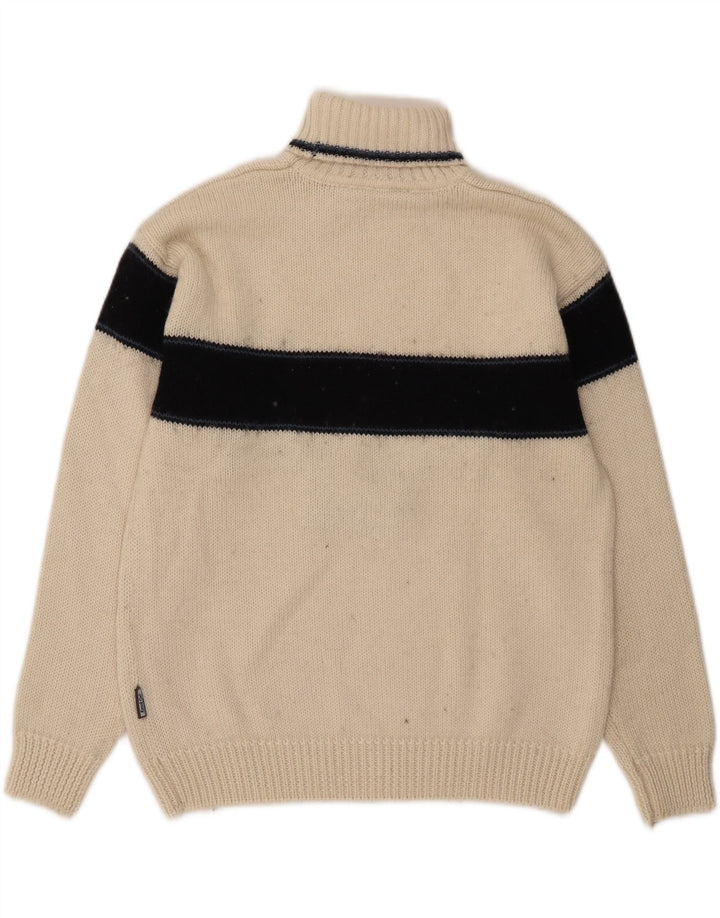 Suéter masculino Knock Out com gola redonda e lã colorblock branca média