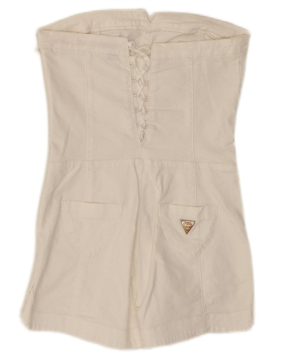 Macacão feminino jeans sem alças GUESS UK 6 XS branco