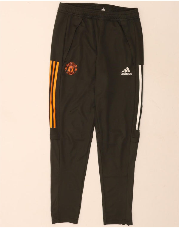 Adidas masculino Manchester United calças de treino médio cáqui poliéster