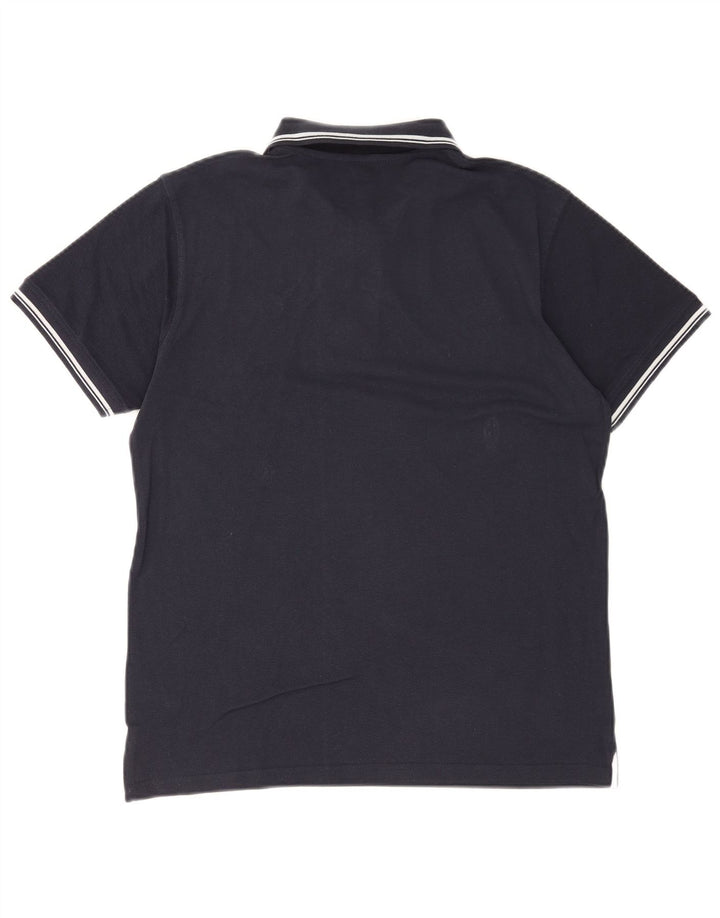 Camisa pólo masculina Sergio Tacchini pequena algodão azul marinho