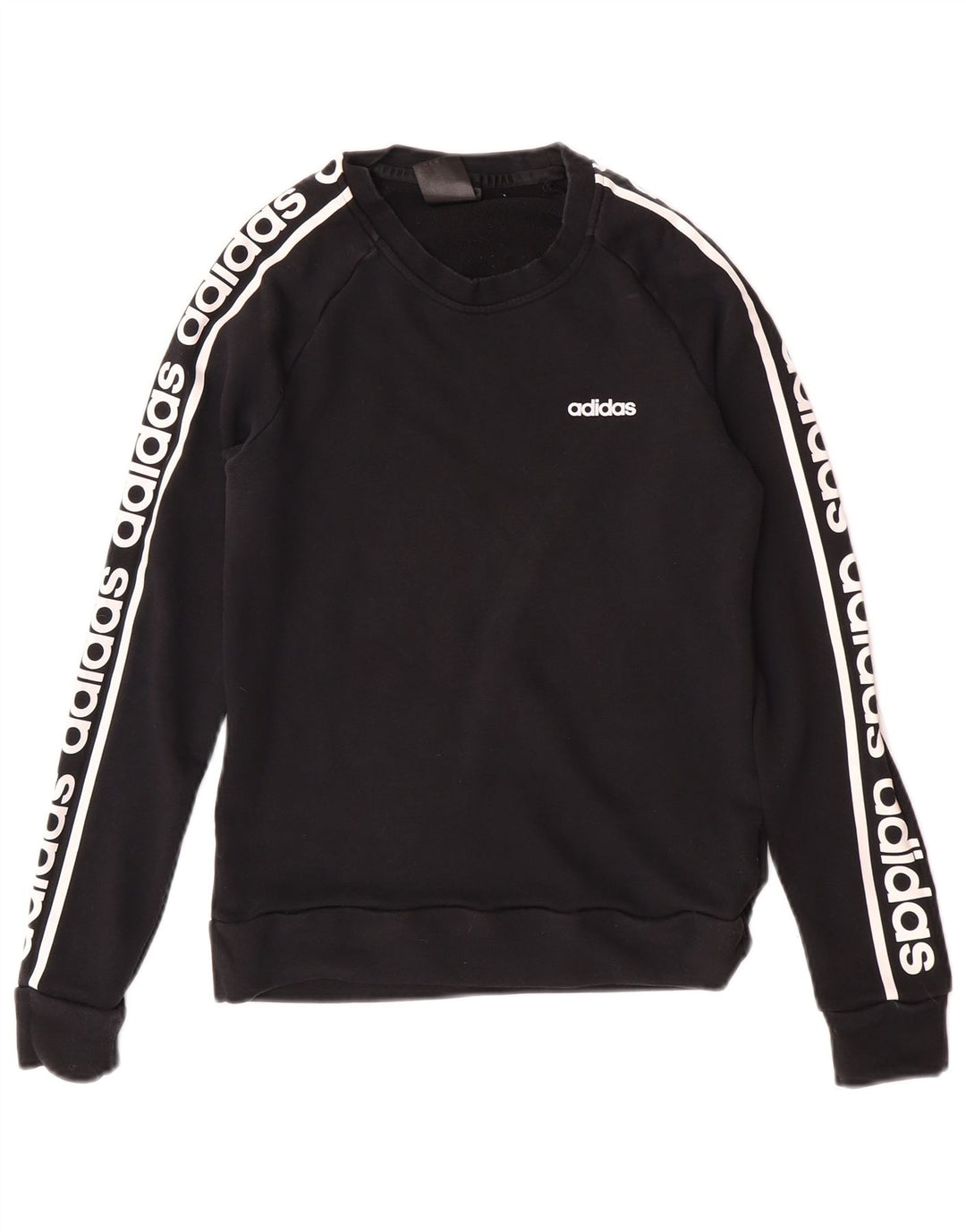 Adidas feminino gráfico moletom jumper reino unido 12/14 médio preto algodão