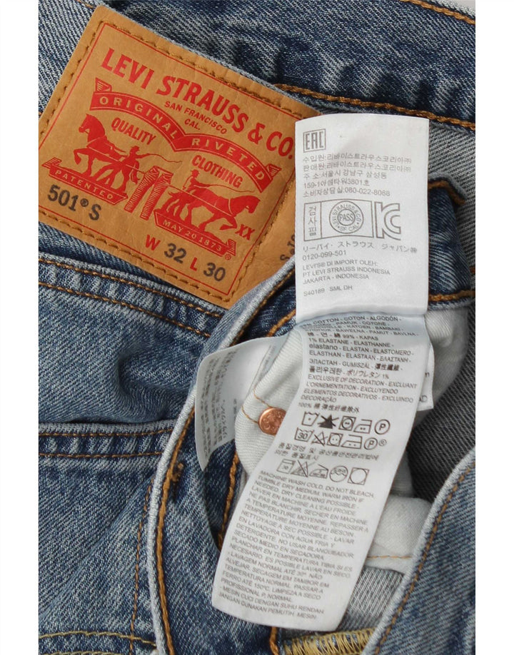 Levi's Masculino 501 Straight Jeans W32 L30 Azul Algodão
