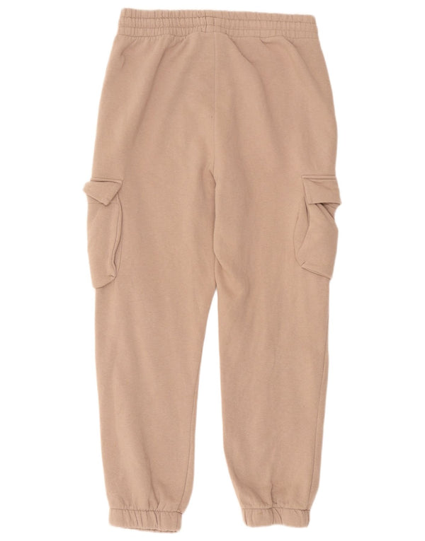 Zara Womens Cargo Tracksuit Calças Joggers UK 14 Grande Algodão Bege