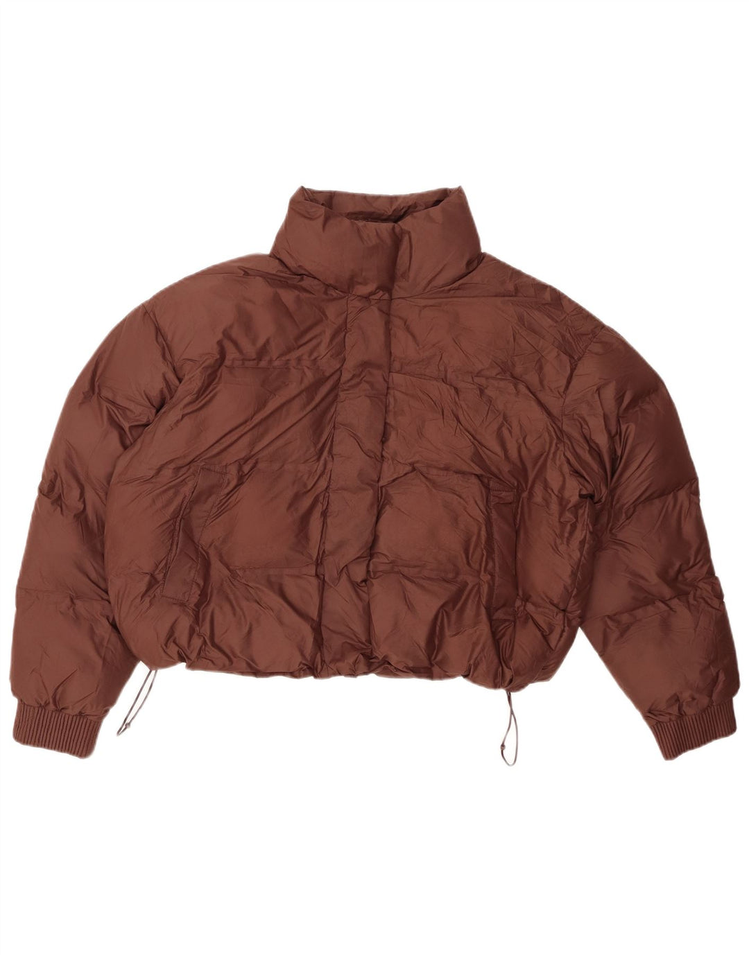 Jaqueta acolchoada feminina ZARA de grandes dimensões Reino Unido 14 poliéster marrom médio