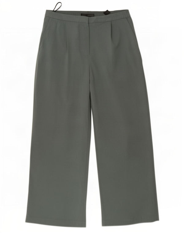 Calça casual feminina de cintura alta Marks & Spencer Reino Unido 14 grande W34 L28 cinza