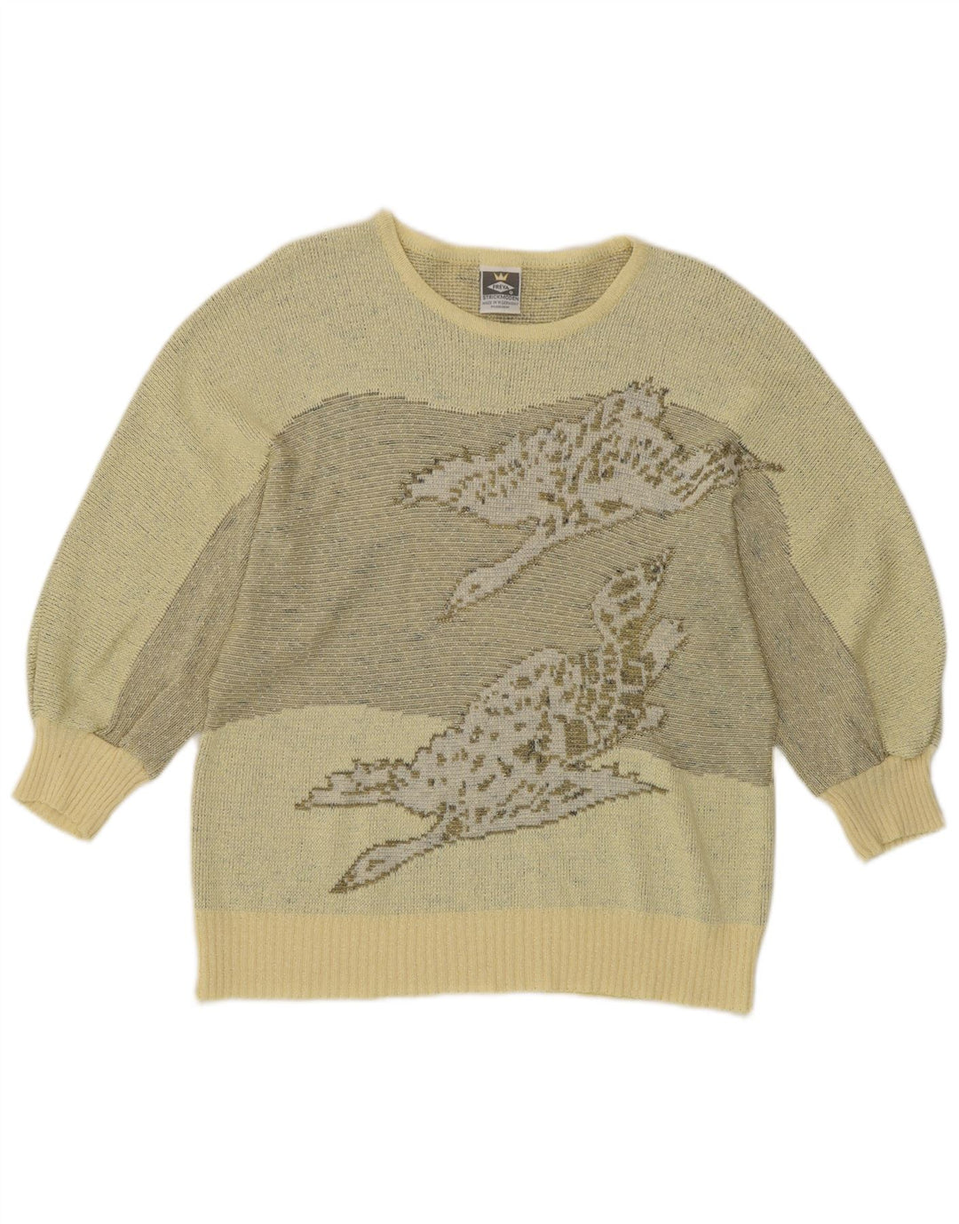 Suéter feminino Freya com gola canoa e gola redonda Reino Unido 14 médio amarelo