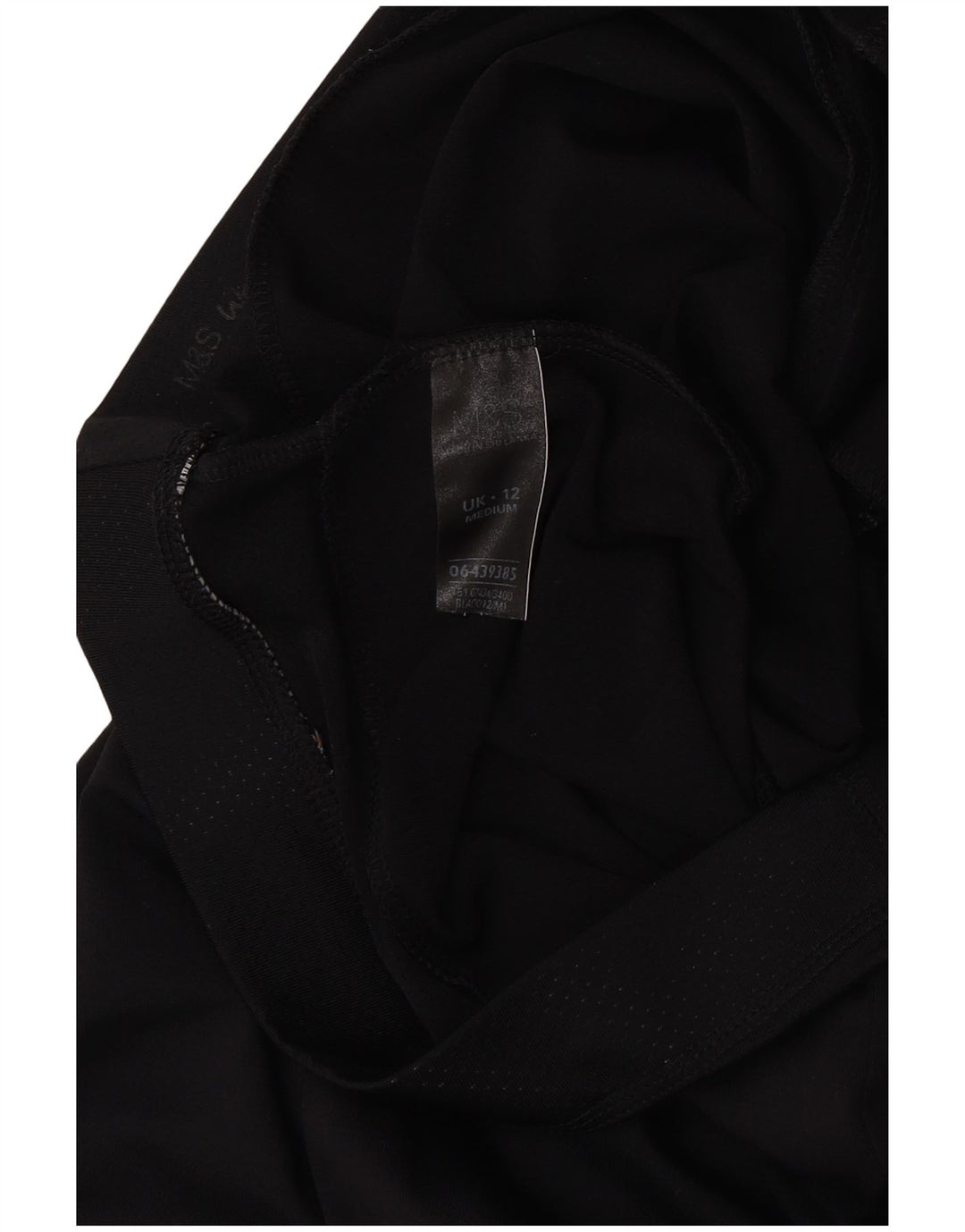 Calça de treino feminina Marks & Spencer UK 12 poliéster preto médio