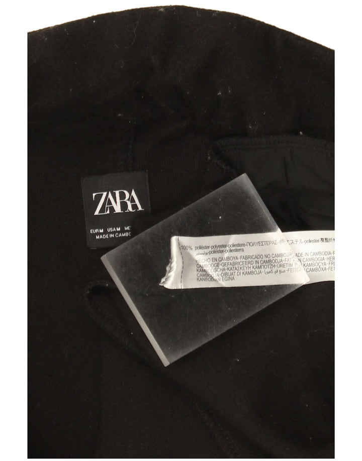 Sobretudo aberto feminino Zara UK 14 poliéster preto médio