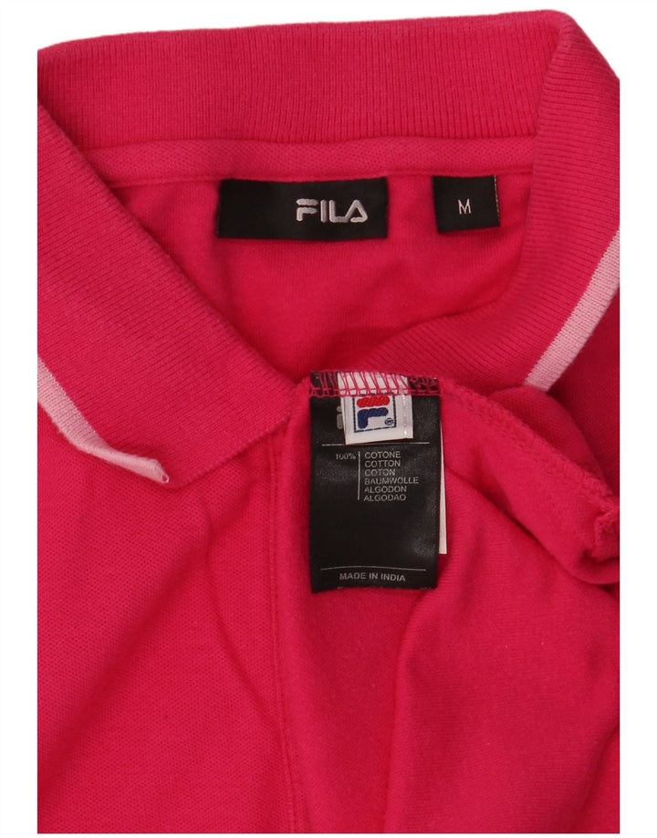 Camisa polo feminina Fila UK 12 algodão rosa médio