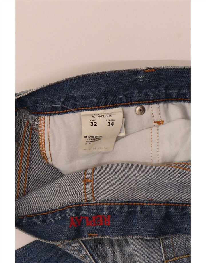 Replay Jeans Bootcut Feminino W32 L30 Azul Algodão
