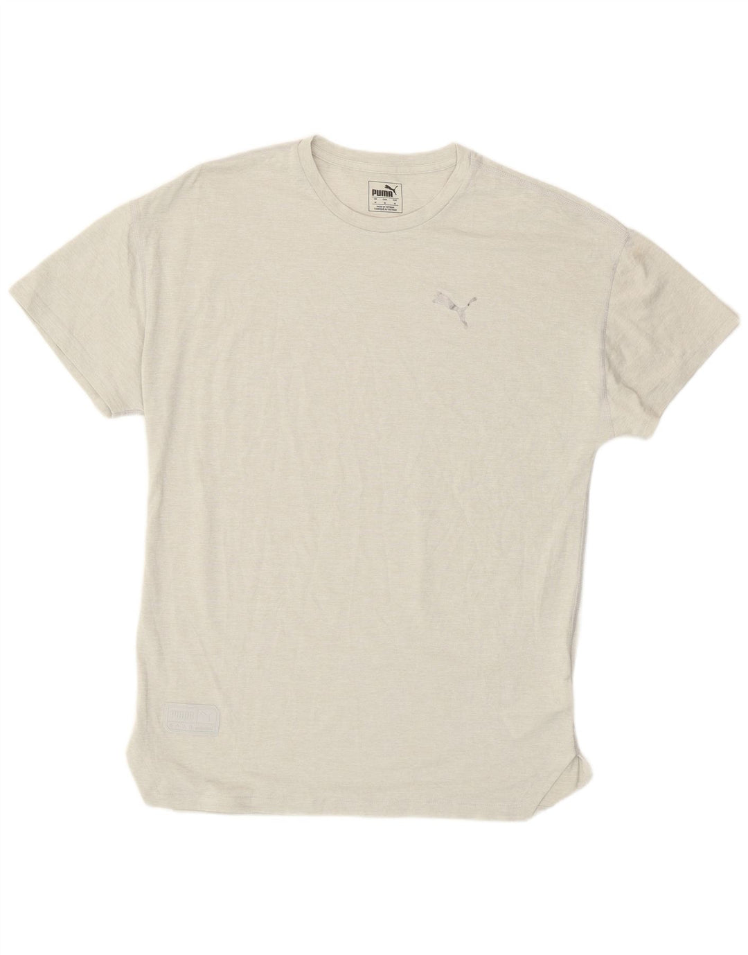 Camiseta masculina Puma Top cinza médio poliéster manchado