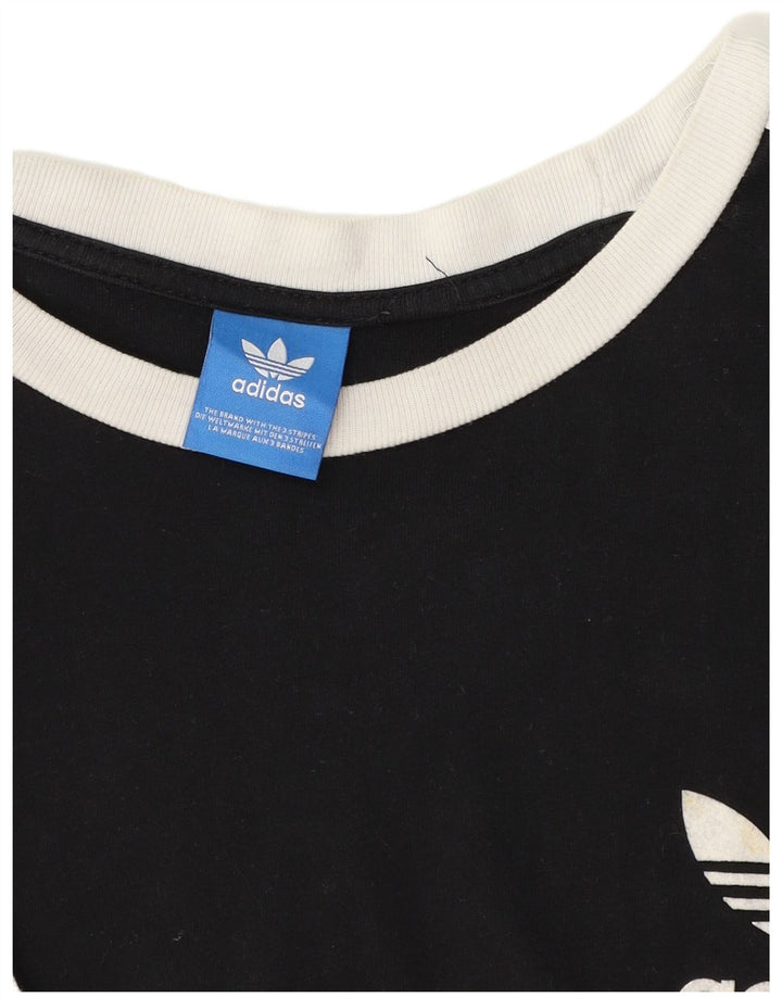 Adidas Mens Camiseta Top Médio Preto Colorblock Poliéster