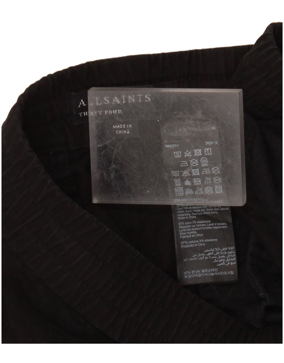 Calça Chino Slim Masculina ALL SAINTS Grande Algodão Preto