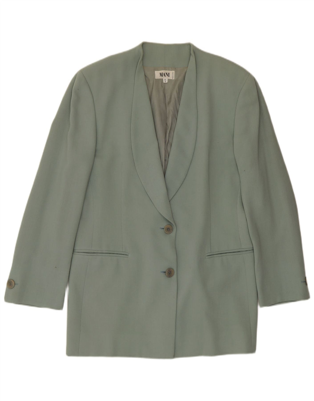 Jaqueta blazer feminina MANI com 2 botões IT 44 lã virgem verde médio