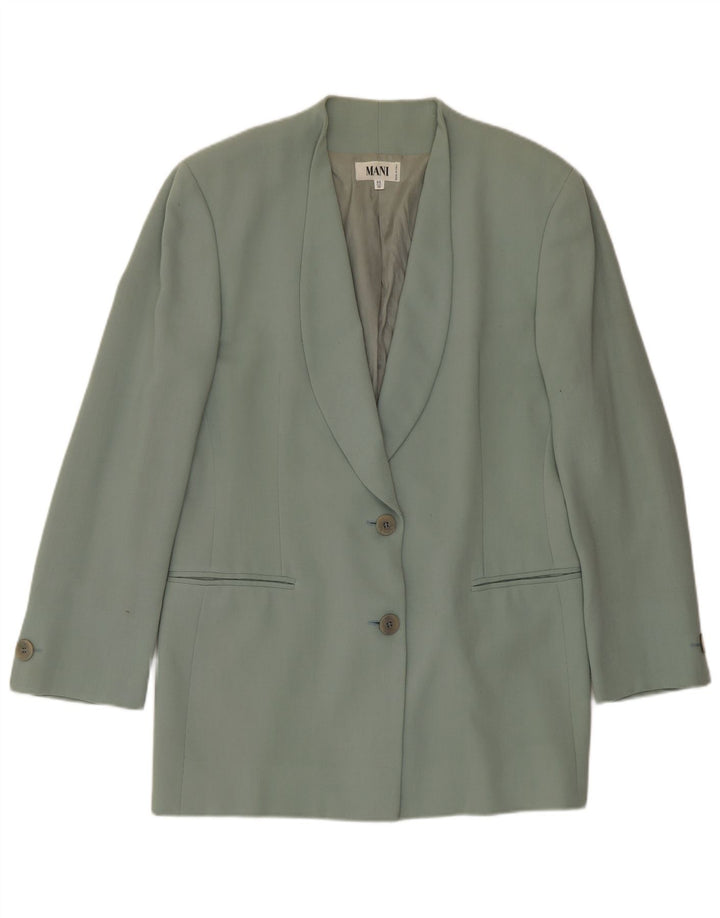 Jaqueta blazer feminina MANI com 2 botões IT 44 lã virgem verde médio