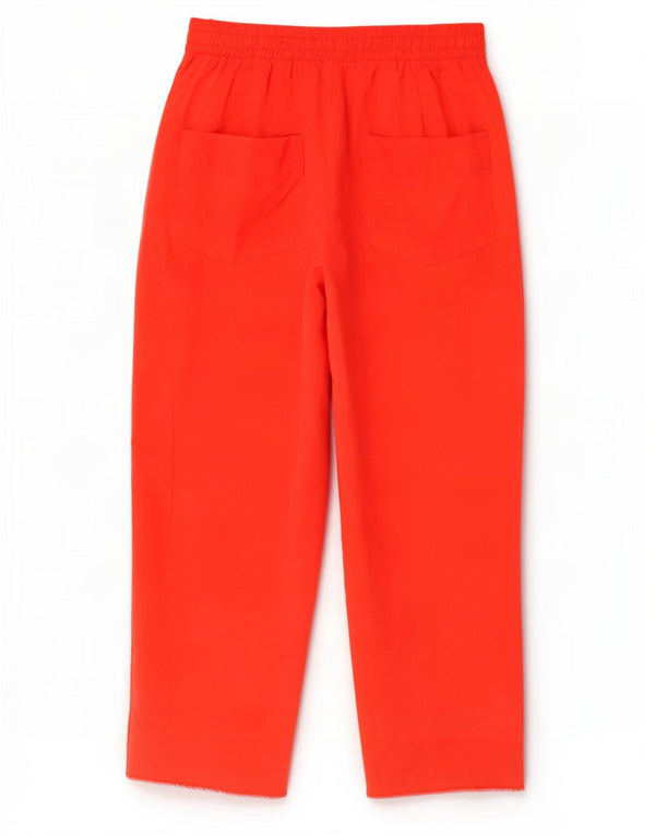 Zara Womens Wide Leg Chino Trousers XS W24 L26 Red Viscose
