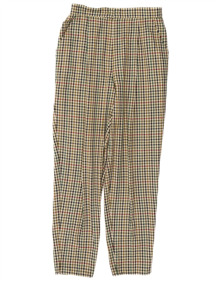 VINTAGE Womens Pegged Chino Trousers W30 L29 Multicoloured Gingham