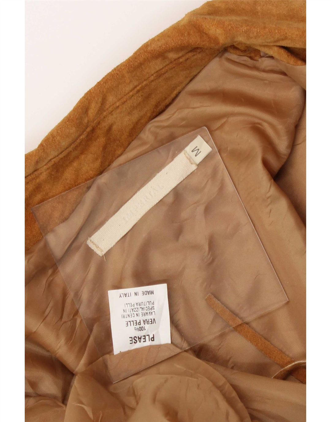 Jaqueta Imperial Feminina Crop Suede UK 12 Couro Bege Médio