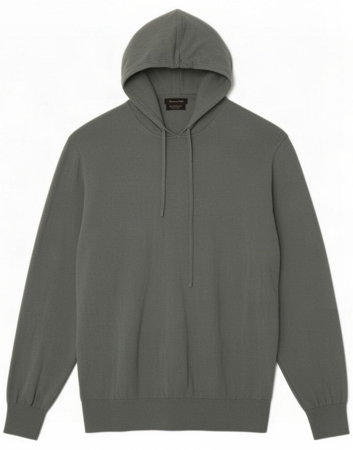 Suéter masculino com capuz Massimo Dutti Algodão verde médio