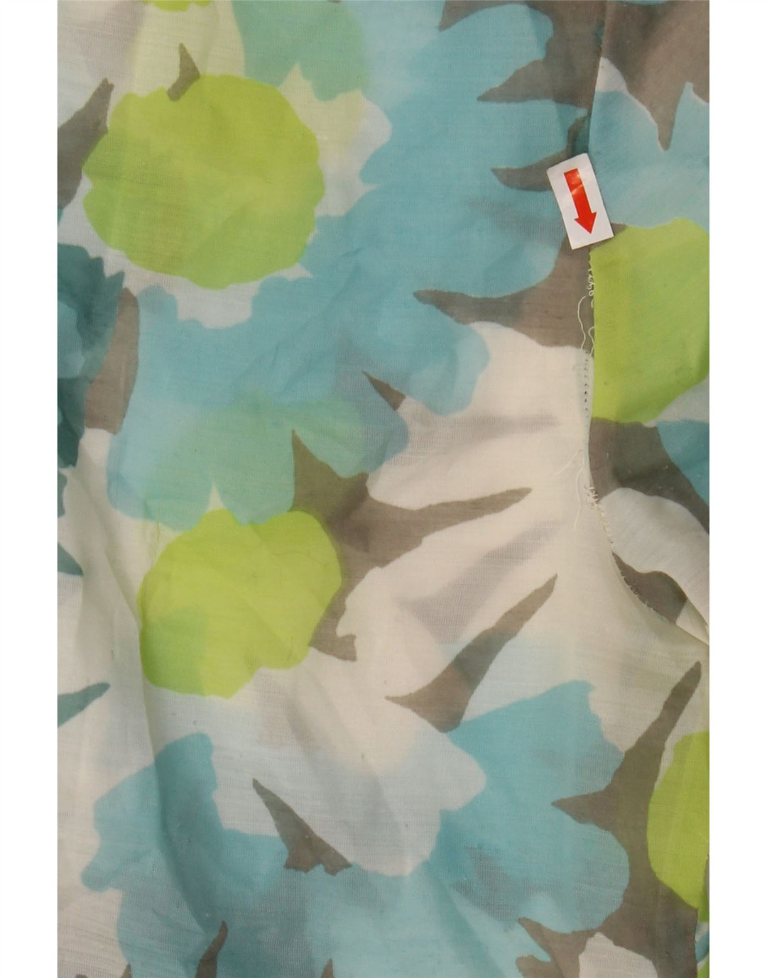 Blusa feminina VINTAGE manga 3/4 UK 14 grande floral multicolorida