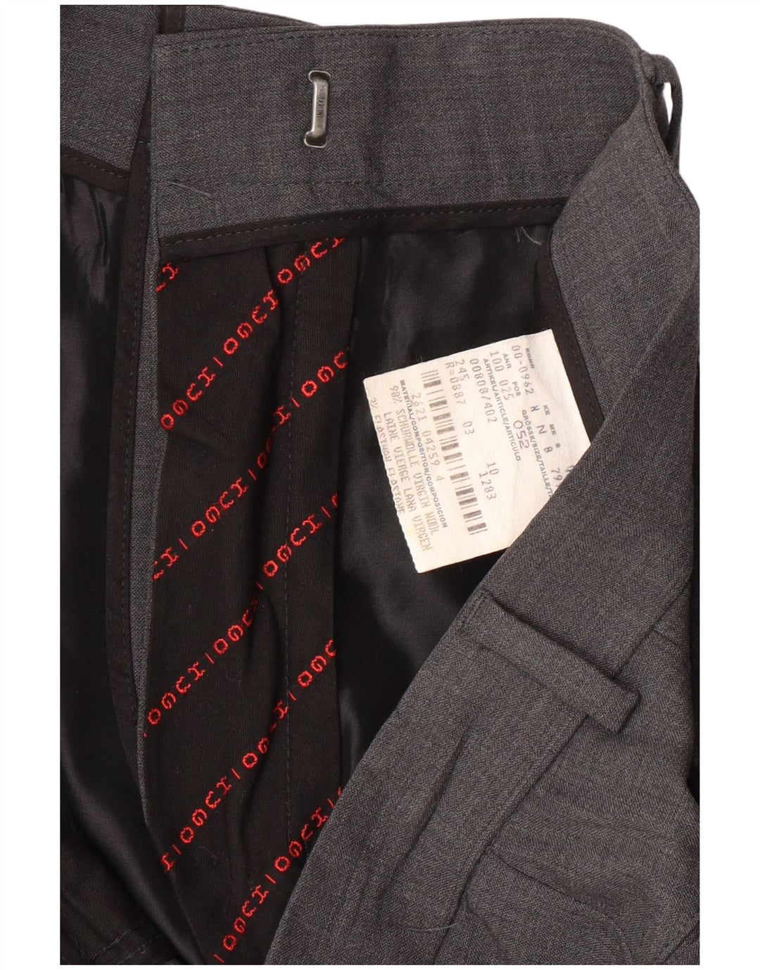 HUGO BOSS Mens Straight Suit Trousers IT 52 XL W34 L34 Grey Virgin Wool