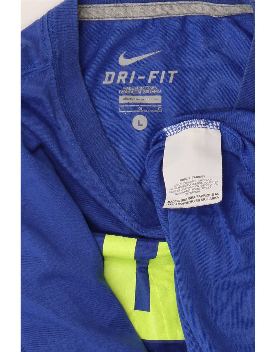 Camiseta Nike Masculina Dri Fit Graphic Top Grande Algodão Azul