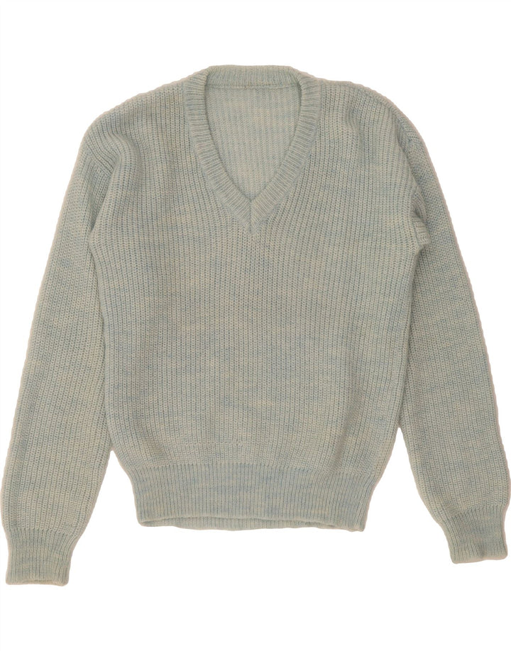 VINTAGE Womens V-Neck Jumper Sweater UK 18 XL Blue Vintage Vintage and Second-Hand Vintage from Messina Hembry 