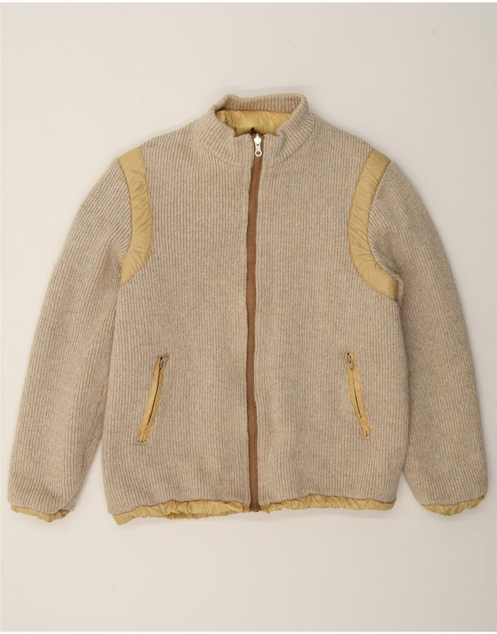 Jaqueta bomber reversível masculina vintage UK 36 pequena bege