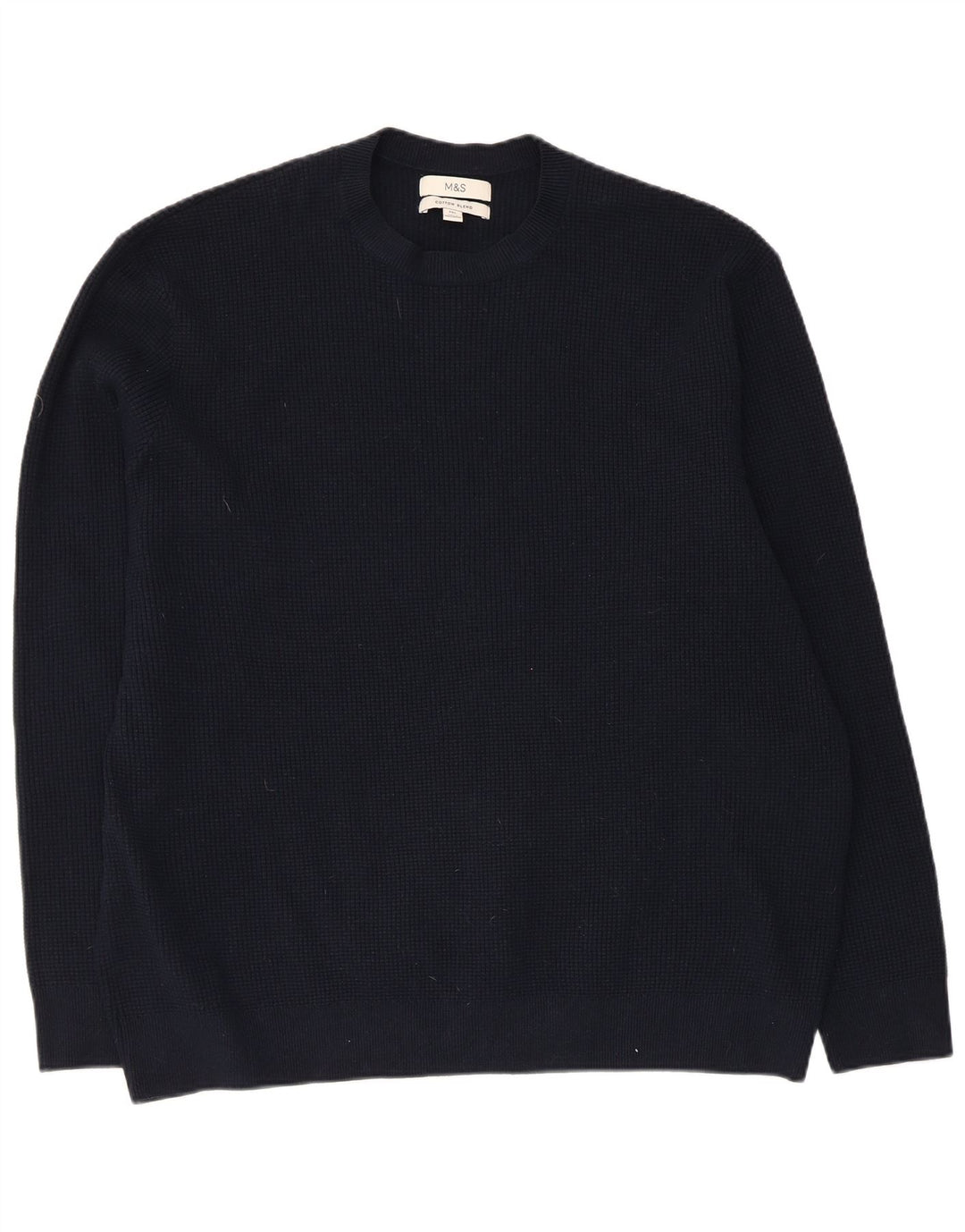 Suéter masculino Marks & Spencer com gola redonda 3XL poliéster azul marinho