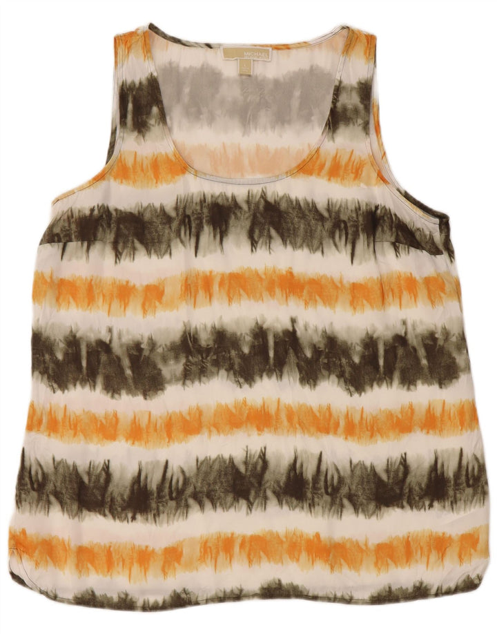 Colete feminino MICHAEL KORS Reino Unido 16 grande poliéster tie-dye multicolorido