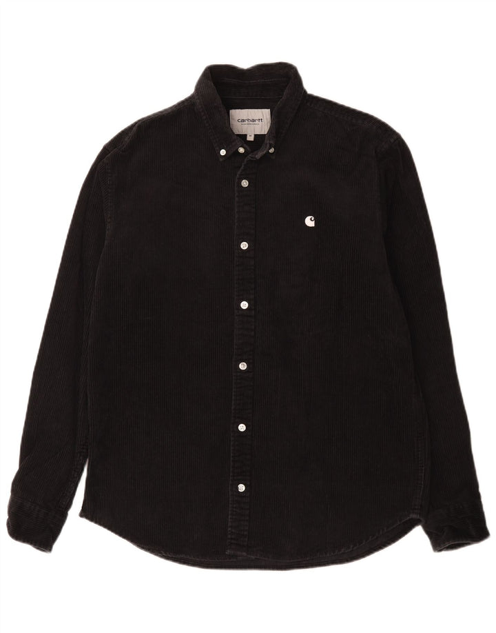 Camisa masculina de veludo Carhartt médio preto algodão