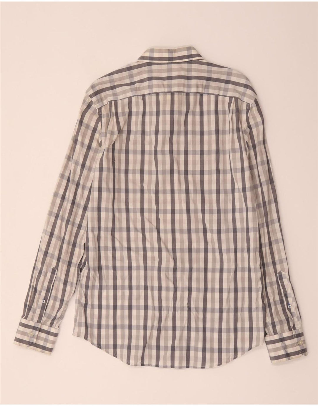 Camisa masculina slim fit Gap algodão xadrez cinza médio
