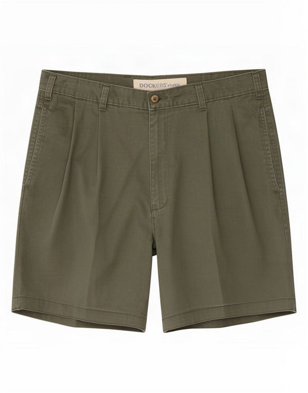 Dockers Mens Chino Shorts Grande W34 Algodão Cáqui