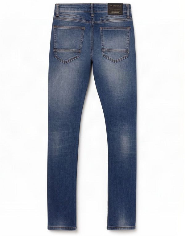Zara Mens Distressed Slim Jeans EU 38 Pequeno W30 L30 Azul