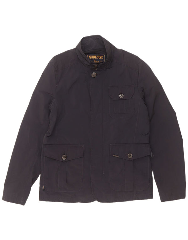 Jaqueta utilitária masculina Woolrich UK 38 poliéster azul marinho médio