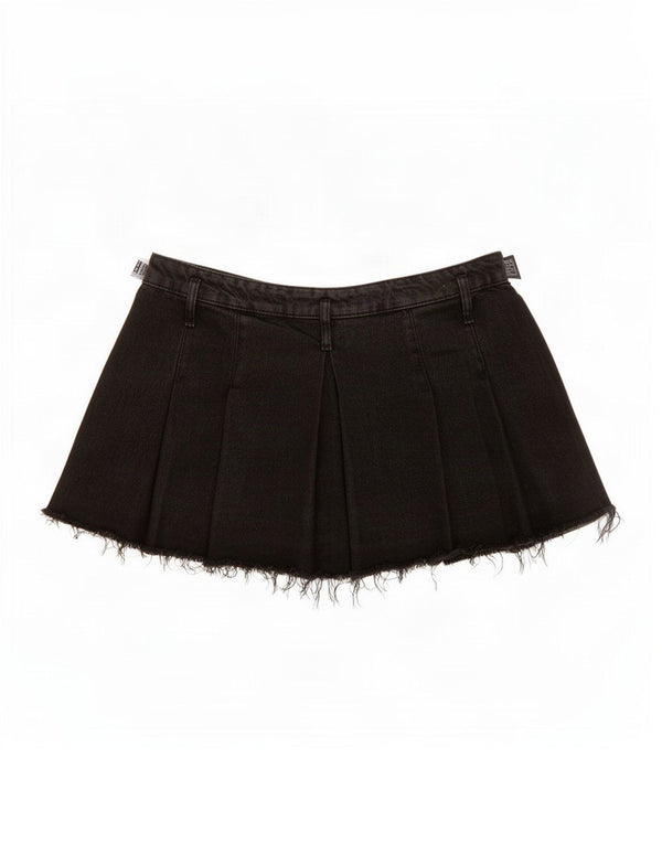 Zara Mini saia jeans feminina XL W32 algodão preto