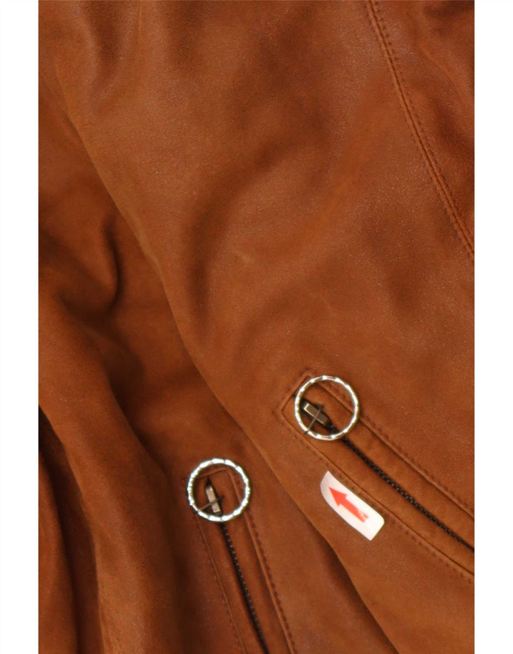 Jaqueta de couro masculina Commander IT 48 couro marrom médio
