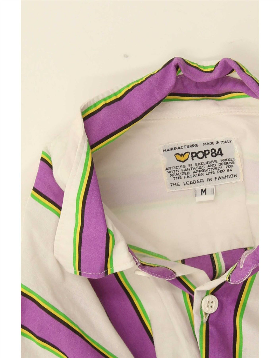 Camisa masculina POP 84 listrada branca média