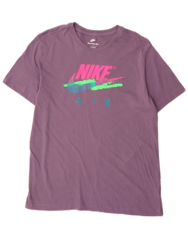 Camiseta Nike masculina gráfica grande algodão roxo