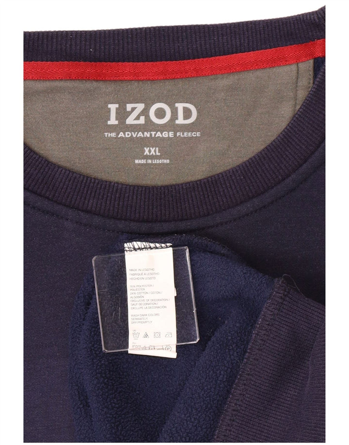 Izod moletom masculino jumper 2XL poliéster azul marinho