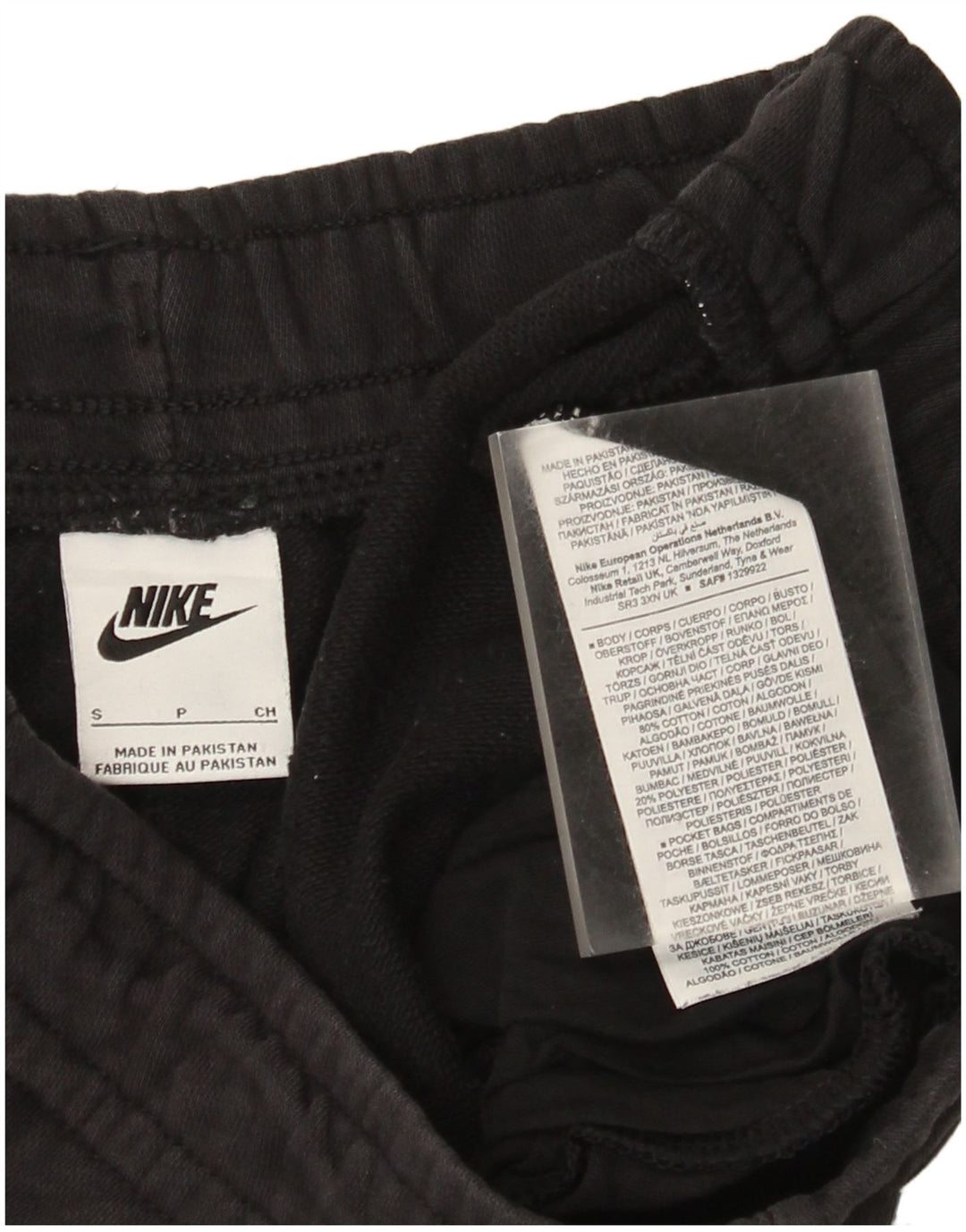 Nike Mens Treino Calças Joggers Pequeno Algodão Preto