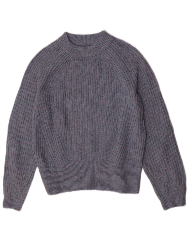 Suéter feminino Marks & Spencer grande com gola canoa Reino Unido 10 pequeno azul