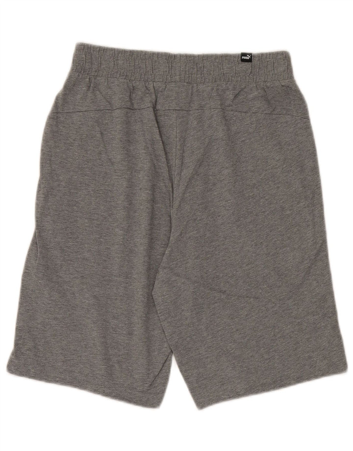 Shorts esportivos masculinos Puma pequeno algodão manchado cinza
