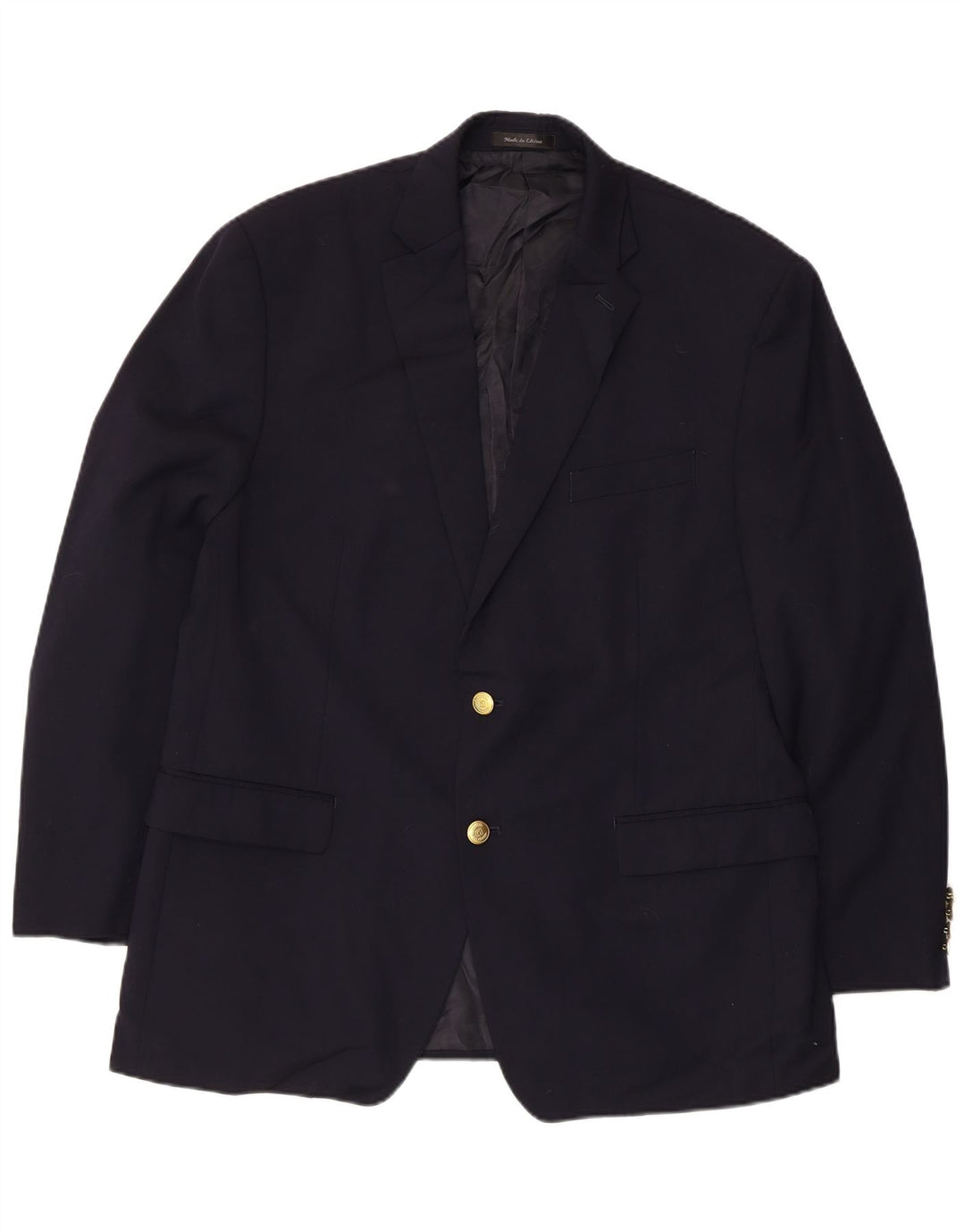 Jaqueta blazer masculina Chaps com 2 botões Reino Unido 38 lã azul marinho médio