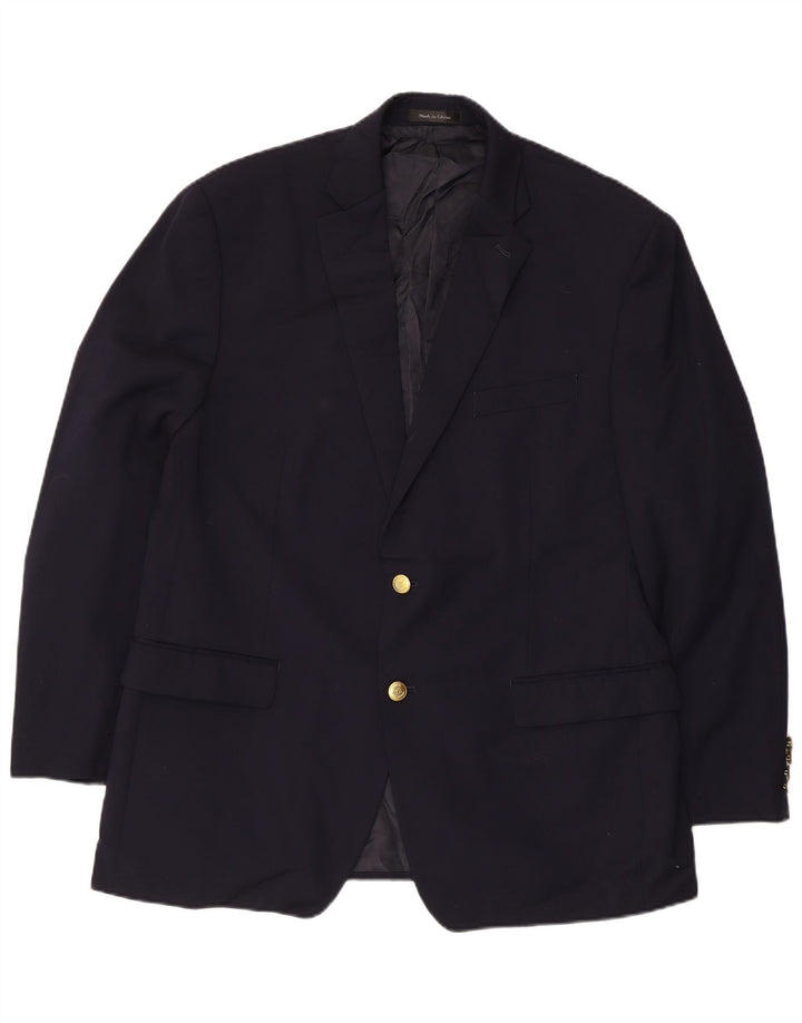 Jaqueta blazer masculina Chaps com 2 botões Reino Unido 38 lã azul marinho médio