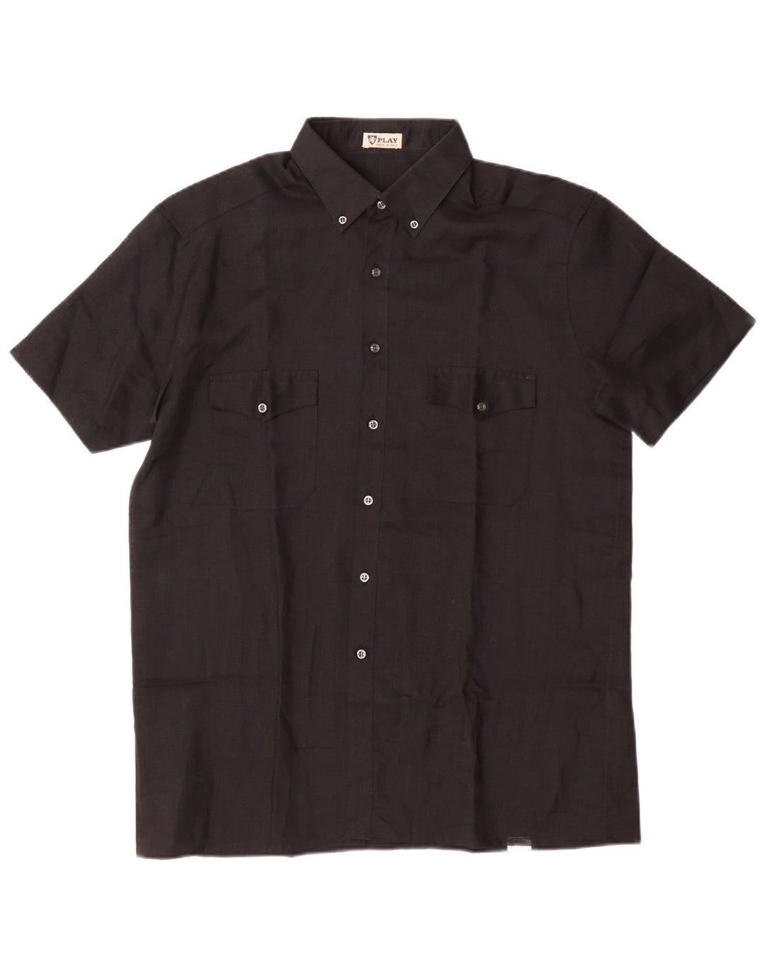 PLAY Camisa masculina transparente tamanho 16 41 poliéster preto grande