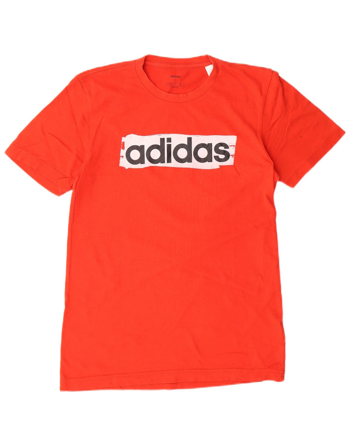 ADIDAS Mens Graphic T-Shirt Top Pequeno Algodão Vermelho