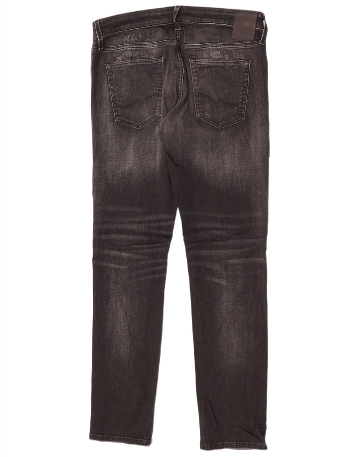 Jack & Jones Mens GLENN Distressed Slim Jeans W33 L32 Algodão Preto