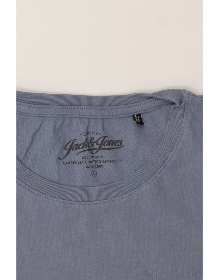 JACK & JONES Mens T-Shirt Top Large Blue Cotton Vintage Jack & Jones and Second-Hand Jack & Jones from Messina Hembry 