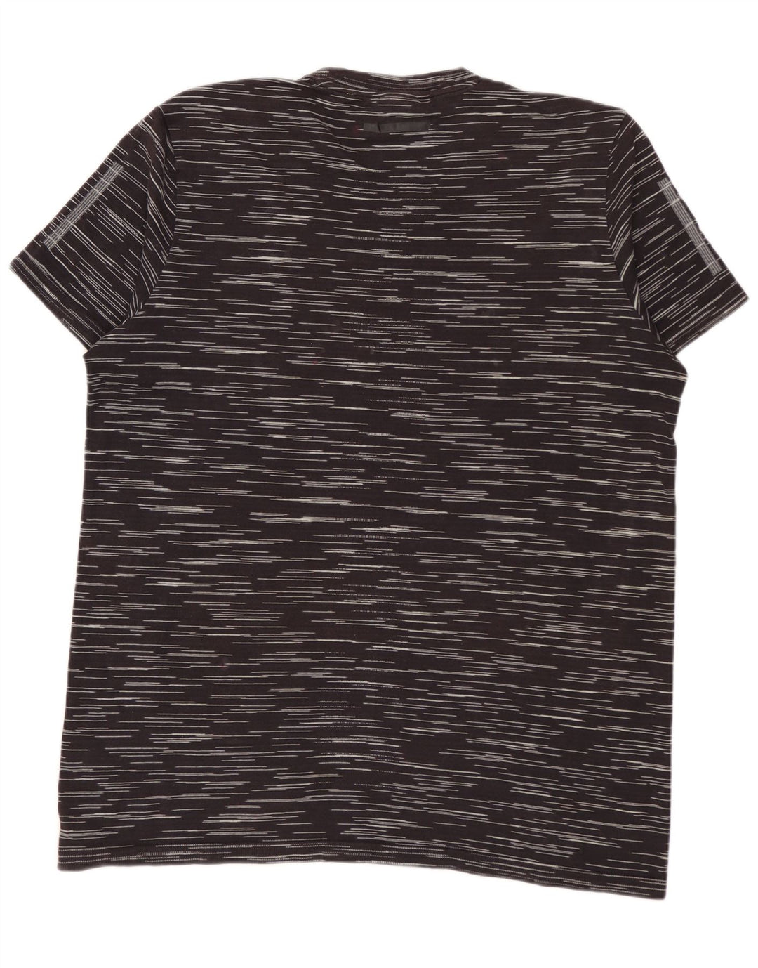 Camiseta masculina ADIDAS de algodão listrado preto médio
